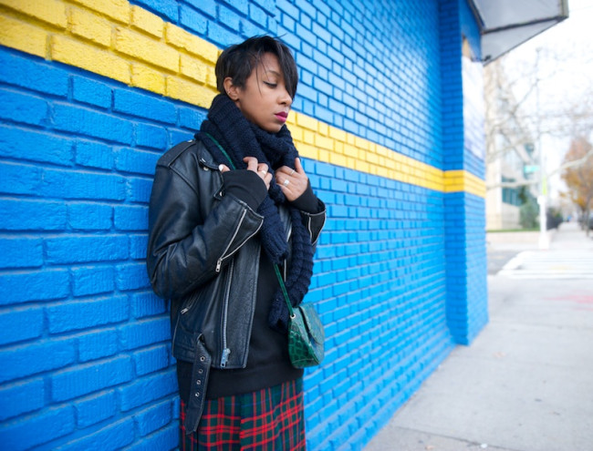 vintage black leather jacket