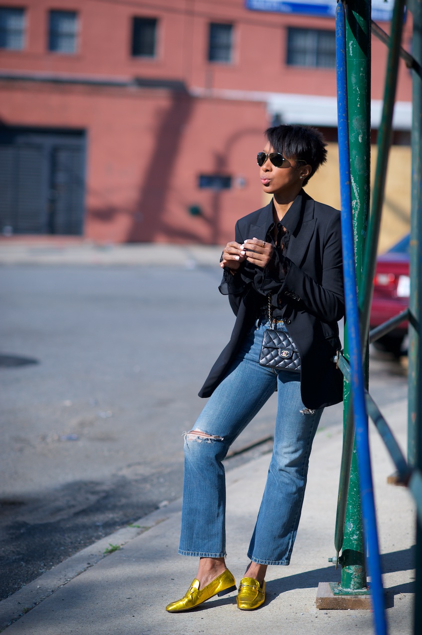 Gold Loafers - Where Did U Get That  Fashion, Chanel handbags, Mini outfit