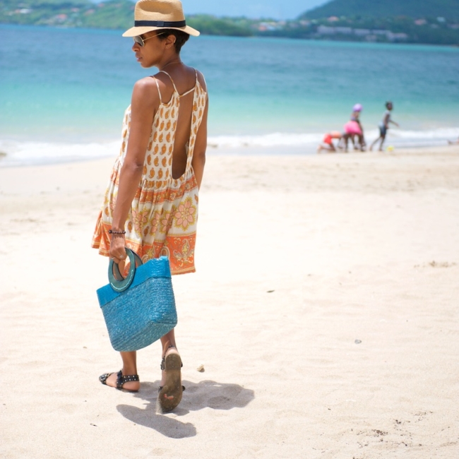 panama hat, sandals, straw bag, vacation outfits